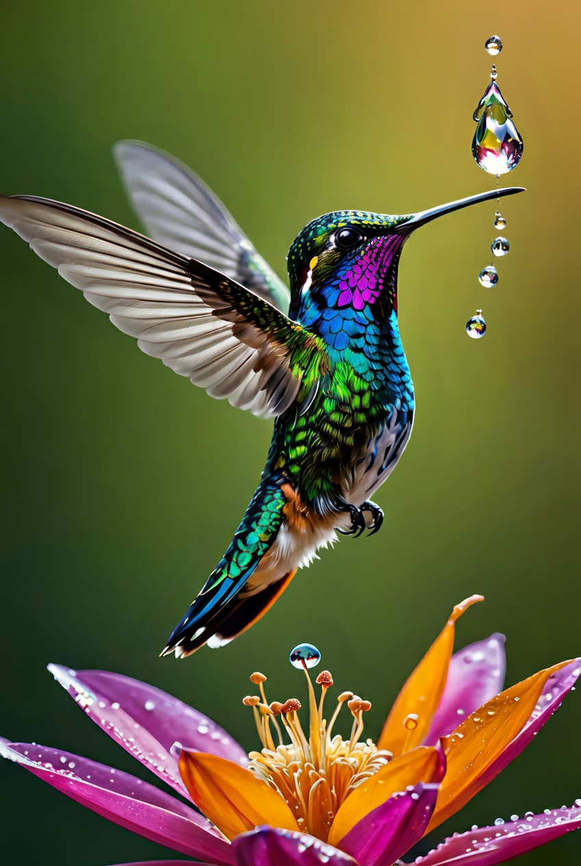 Colibrí y la gota
