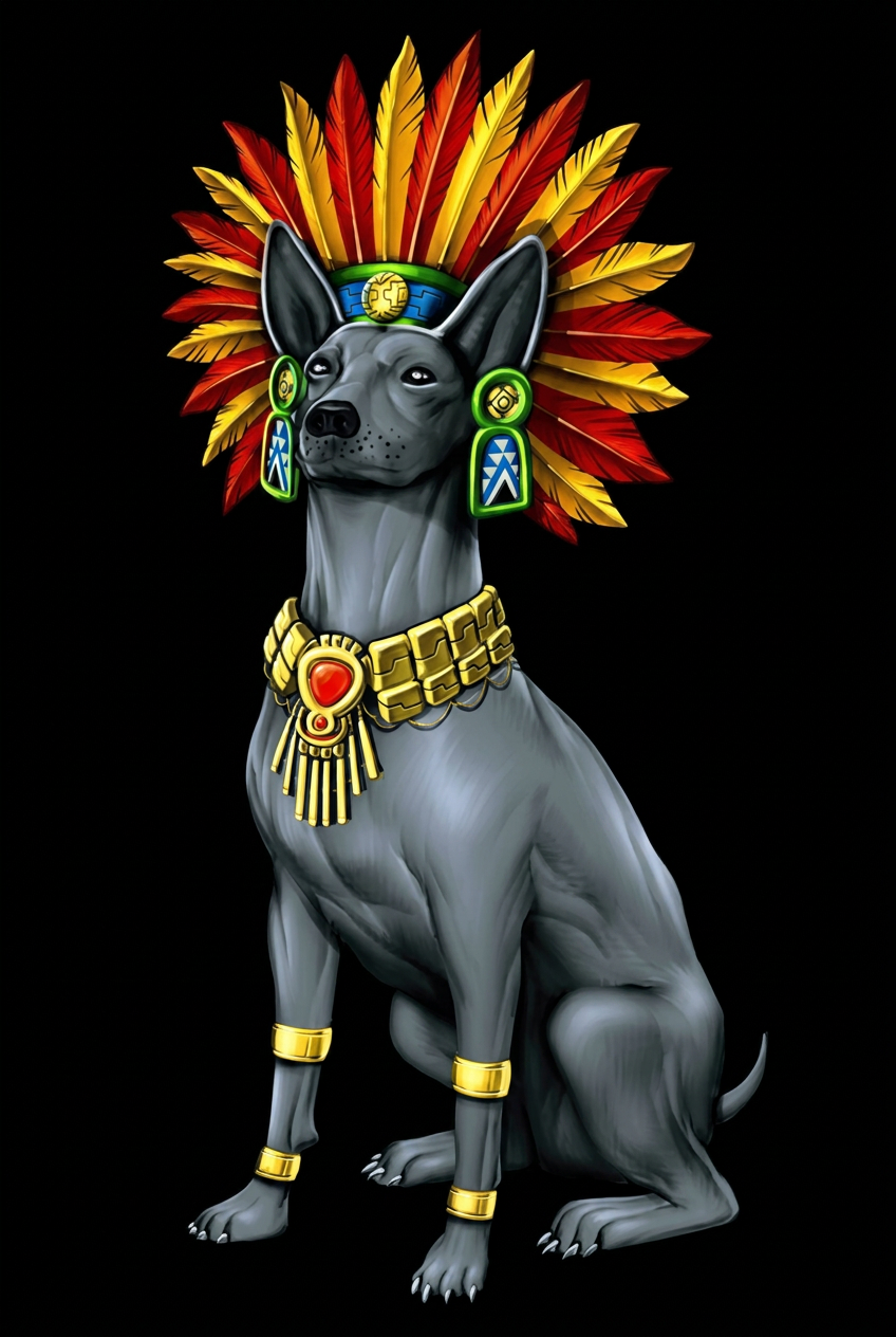 Xoloitzcuintle con penacho